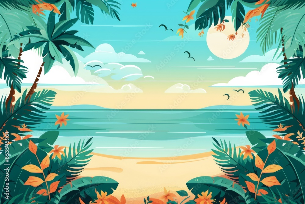 Obraz premium Summer Background illustration created with Generative AI