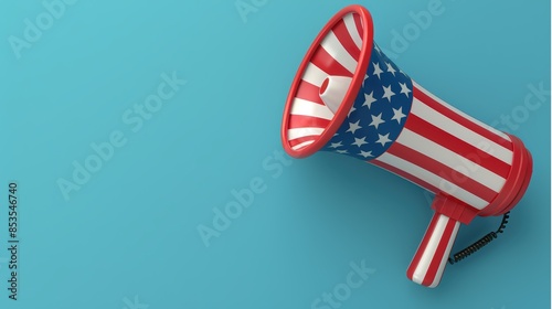 Patriotic Megaphone with American Flag Design