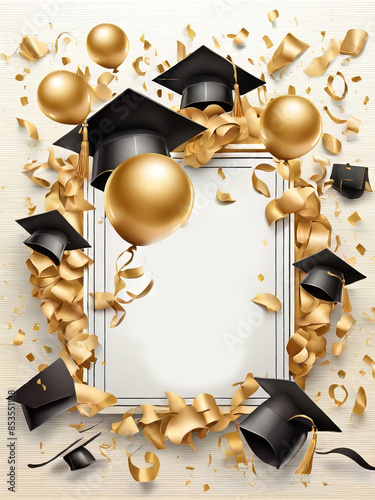 Balloon illustration for Graduation party invitation