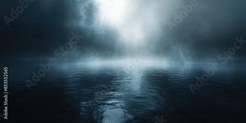 Mysterious Foggy Lake Landscape