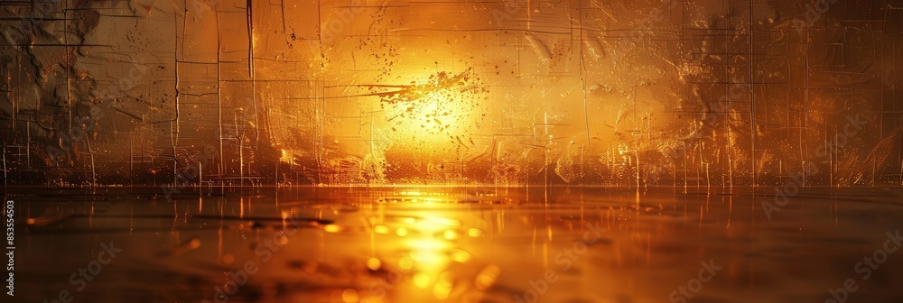 Obraz premium Sunset Through A Cracked Windowpane