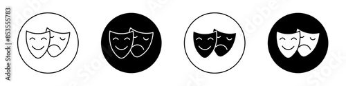 Theater masks vector icon symbol in flat style.