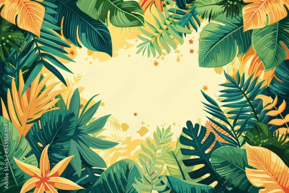 Summer Background illustration created with Generative AI Summer Background illustration created with Generative AI