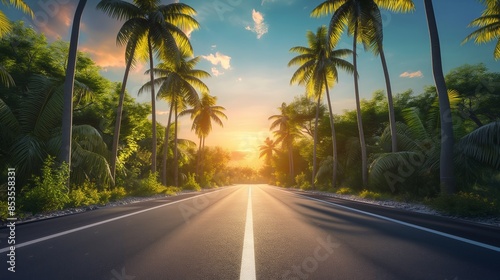 Palm trees summer background © castecodesign