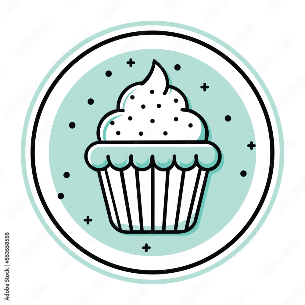 Cupcake line art icon style illustration Cupcake line art icon style illustration