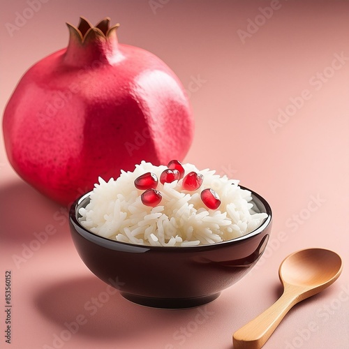 Healthy pomegranate rice photo