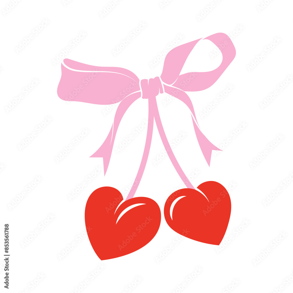 Cherry with bow. Ballet-core, coquette-core print Cherry with bow. Ballet-core, coquette-core print