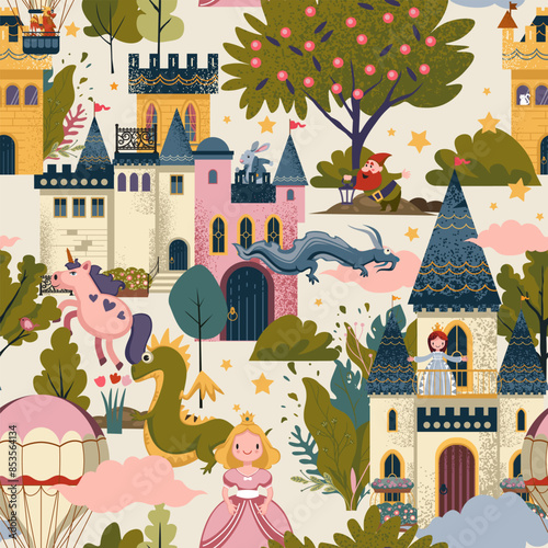 Fairy Tale Kingdom Pattern vector