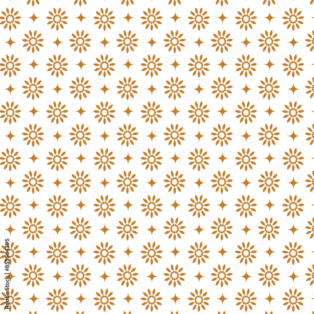 Golden vector floral seamless pattern. Abstract luxury geometric ornamental texture with small flower silhouettes. Gold and white simple ornament in oriental style. Golden vector floral seamless pattern. Abstract luxury geometric ornamental texture with small flower silhouettes. Gold and white simple ornament in oriental style.