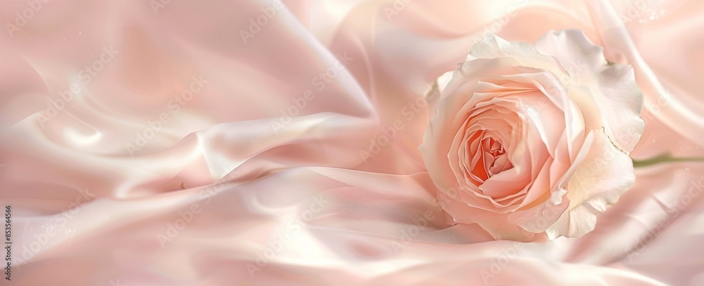 Light pink silk background with roses, light tones, blurred edges, delicate texture, and a sense of atmosphere Light pink silk background with roses, light tones, blurred edges, delicate texture, and a sense of atmosphere