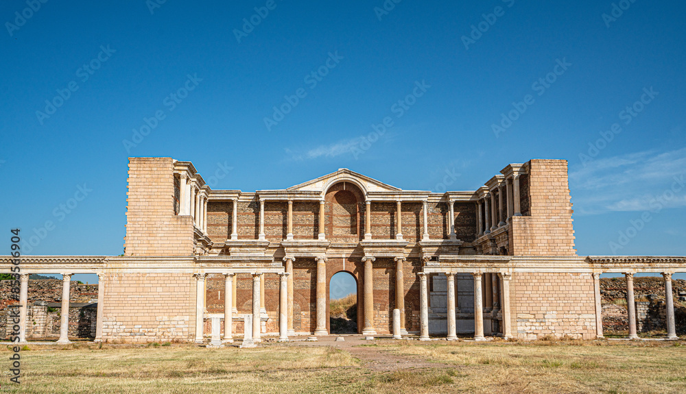 Fototapeta premium Scenic views of Sardis or Sardes which was an ancient city best known as the capital of the Lydian Empire, Sart, Manisa