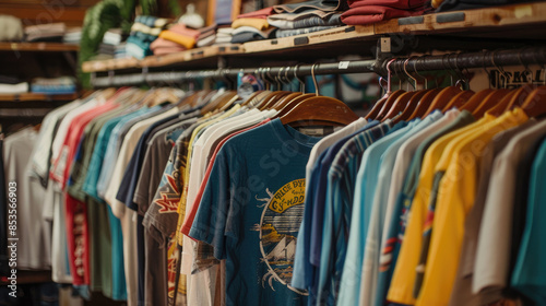 Wallpaper Mural Showcase of Retro T-Shirts. Vintage Aesthetic with Faded Graphics and Distressed Prints Torontodigital.ca