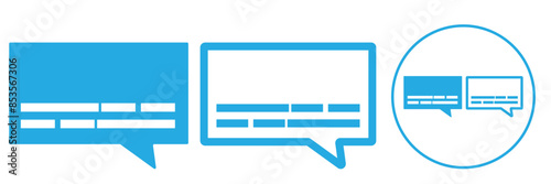 Closed captioning or subtitling line art vector icon for apps and websites
