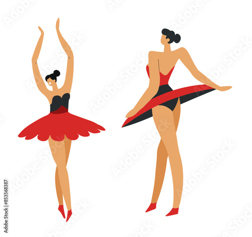 Ballerinas in Dance Poses vector