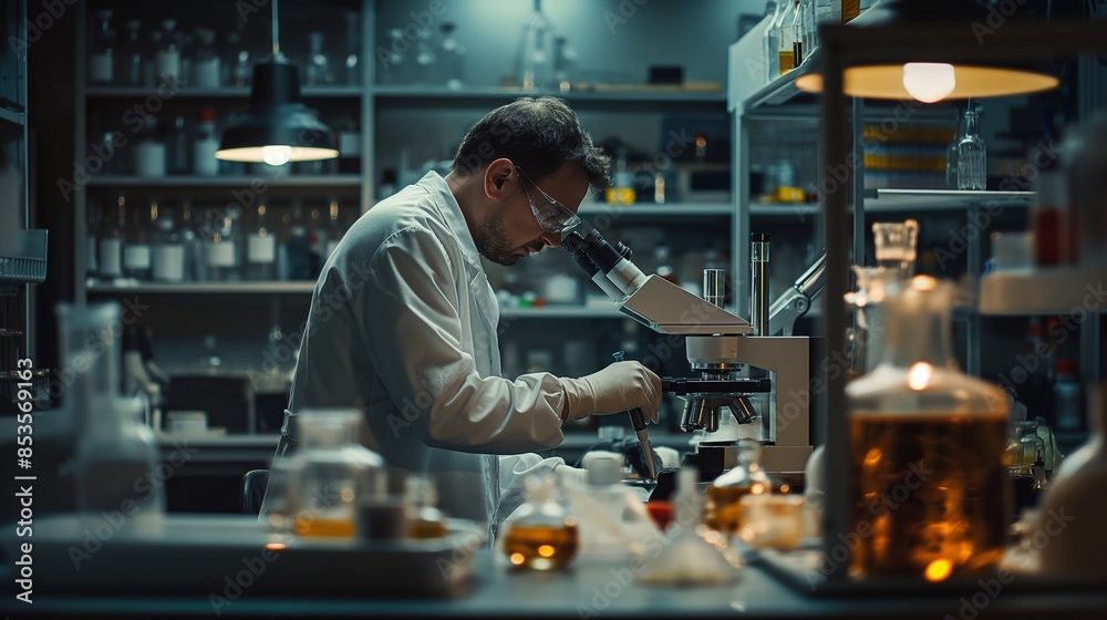 Exploring the Microcosm: A Dedicated Scientist Delving into Genetic Frontiers Through Microscopic Inquiry and Precise Chemical Analysis Exploring the Microcosm: A Dedicated Scientist Delving into Genetic Frontiers Through Microscopic Inquiry and Precise Chemical Analysis