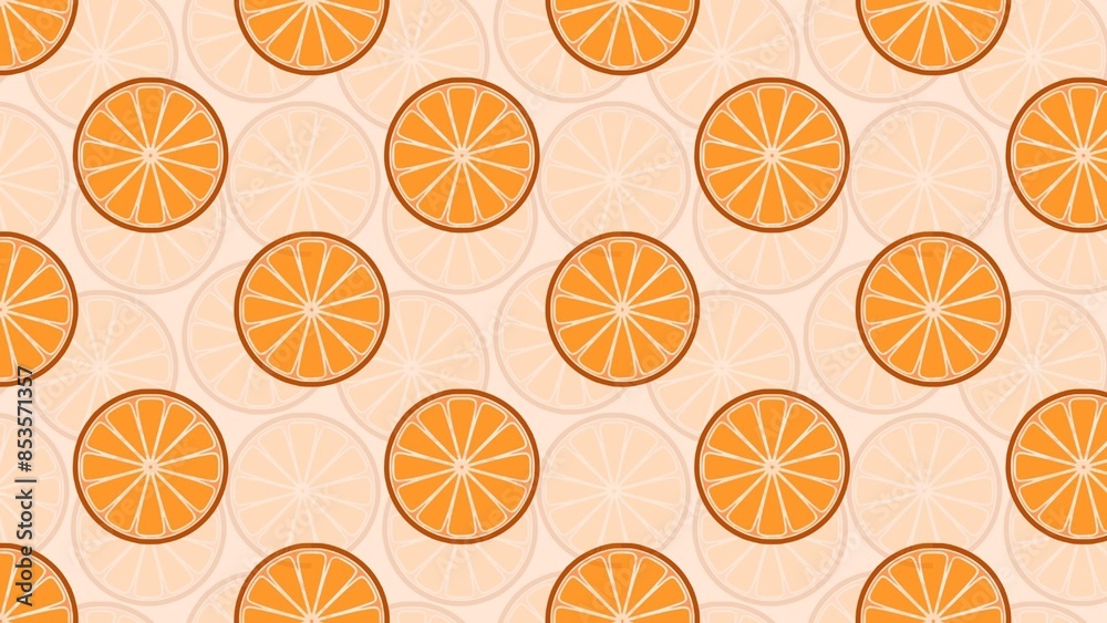 an orange slice pattern on a beige background an orange slice pattern on a beige background