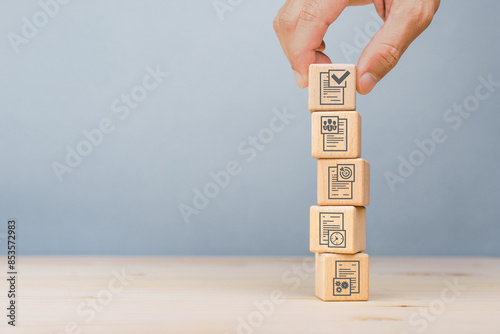 Checklist and clipboard task documentation management, business strategy, Business process management, copy space