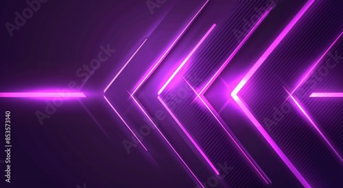 Neon purple glowing lines on a dark background, an abstract futuristic light effect with neon arrow shapes