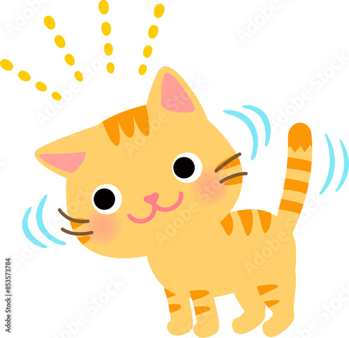 頭を擦り付ける機嫌のいい猫
