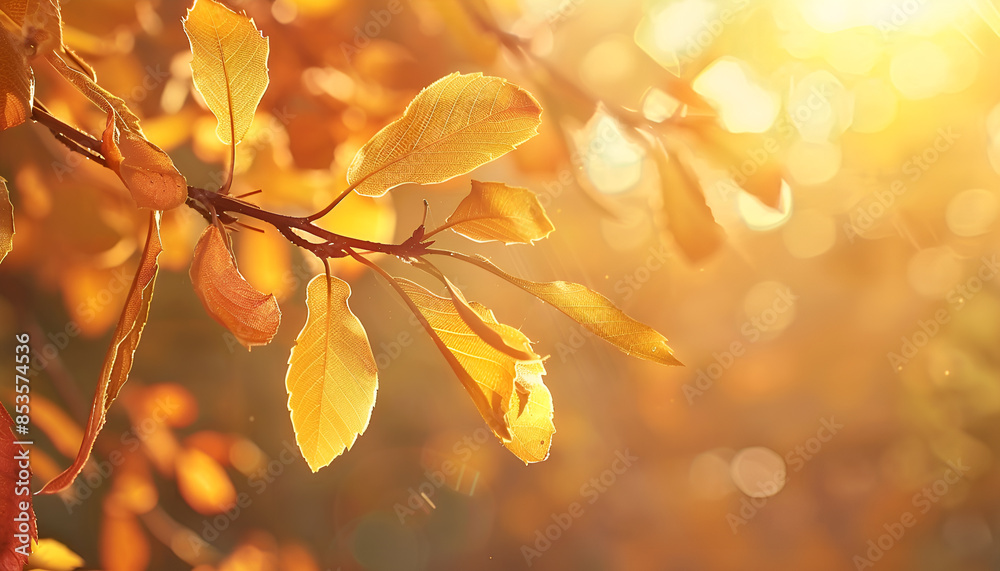 golden autumn leaves glow on a branch, creating a serene background for projects evoking the beauty of fall golden autumn leaves glow on a branch, creating a serene background for projects evoking the beauty of fall