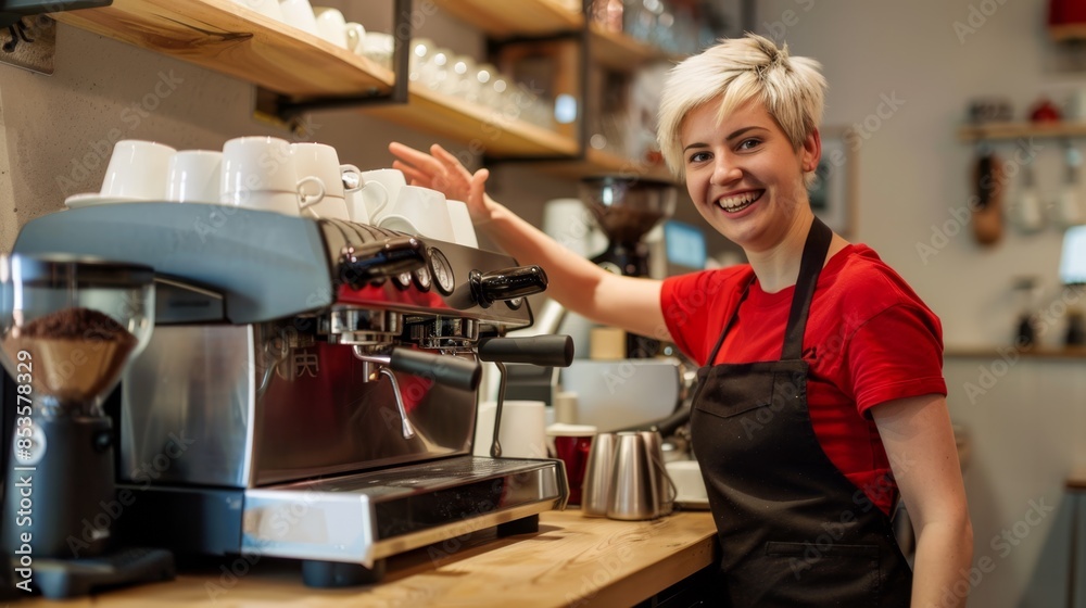 The happy cafe barista The happy cafe barista