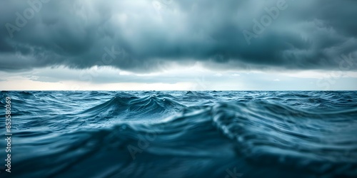 Raging Sea Symbolizing Strength and Intensity. Concept Ocean Waves, Strength, Power, Intensity, Symbolism photo