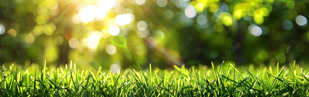 Obraz premium Lush Green Garden Grass in Close-Up