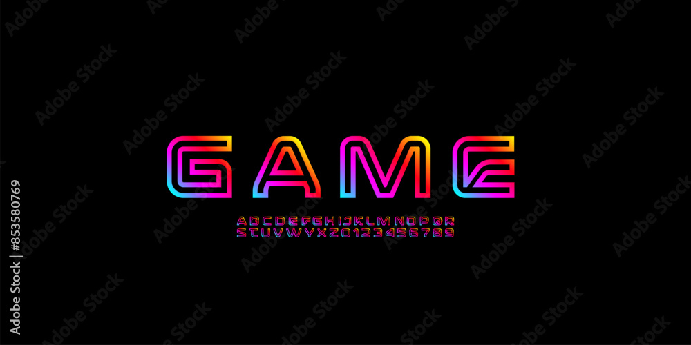 Technical bright font, digital uppercase alphabet Technical bright font, digital uppercase alphabet