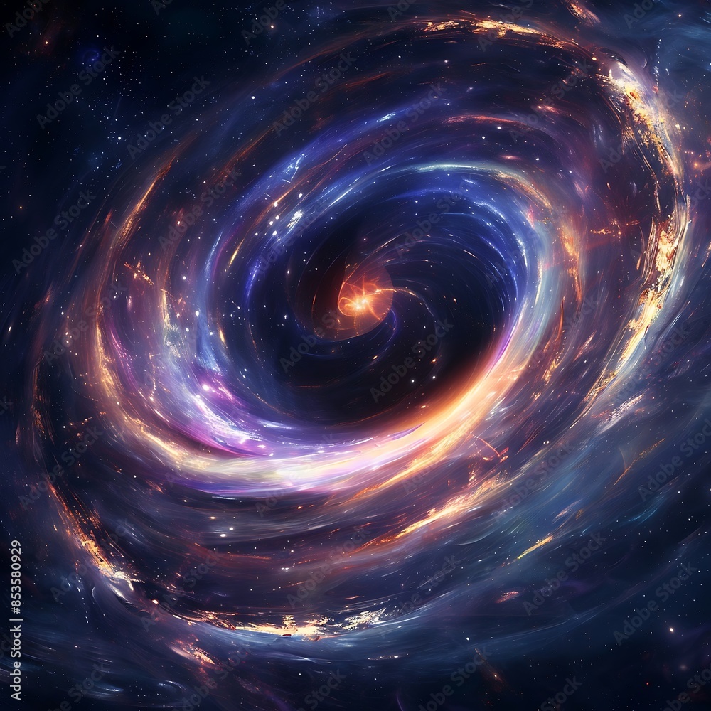 A spiraling floating light in space A spiraling floating light in space