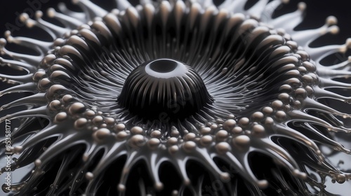 Black and white spiral ferrofluid wallpaper, 8k, Background, High quality