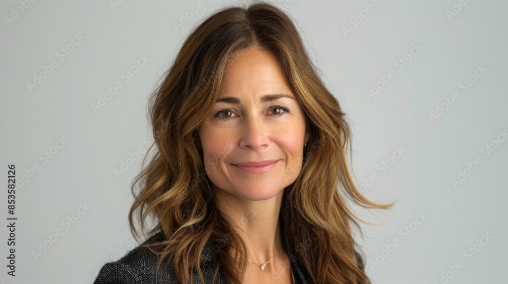 Confident professional woman smiling at camera, close-up portrait on white background, captured in high-definition with Fujifilm quality. Confident professional woman smiling at camera, close-up portrait on white background, captured in high-definition with Fujifilm quality.