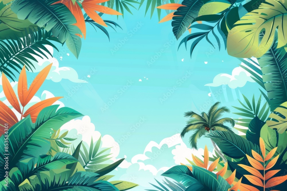 Naklejka premium Summer Background illustration created with Generative AI