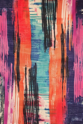 Vibrant Abstract Paint Strokes on Canvas