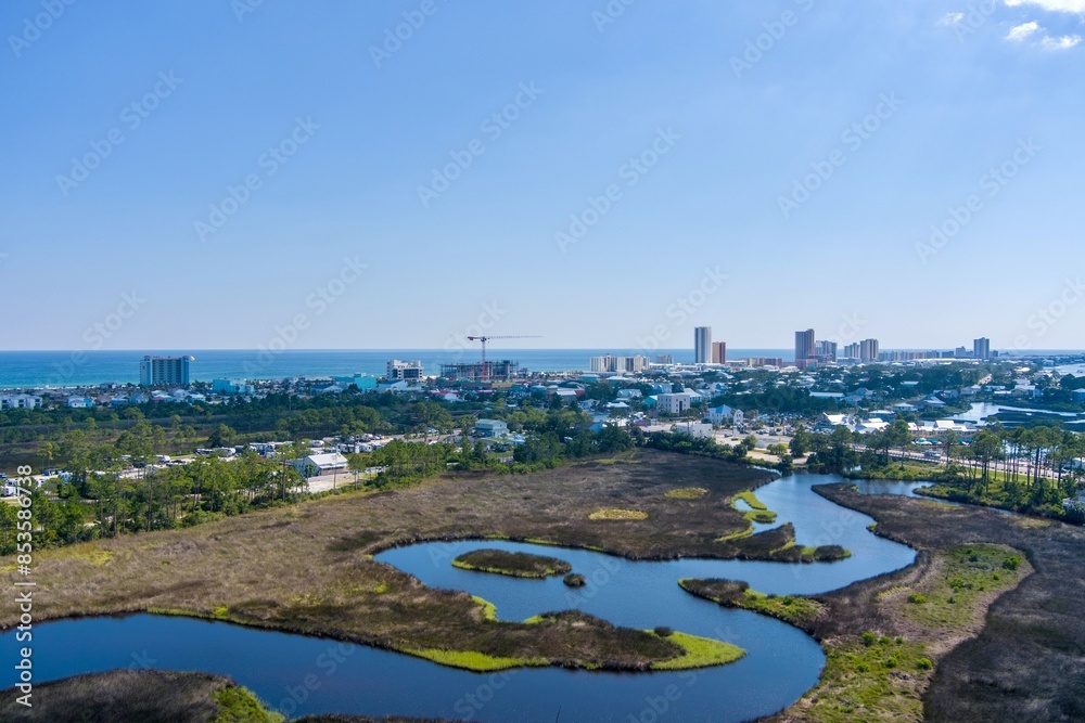 Fototapeta premium Aerial view of Gulf Shores, Alabama