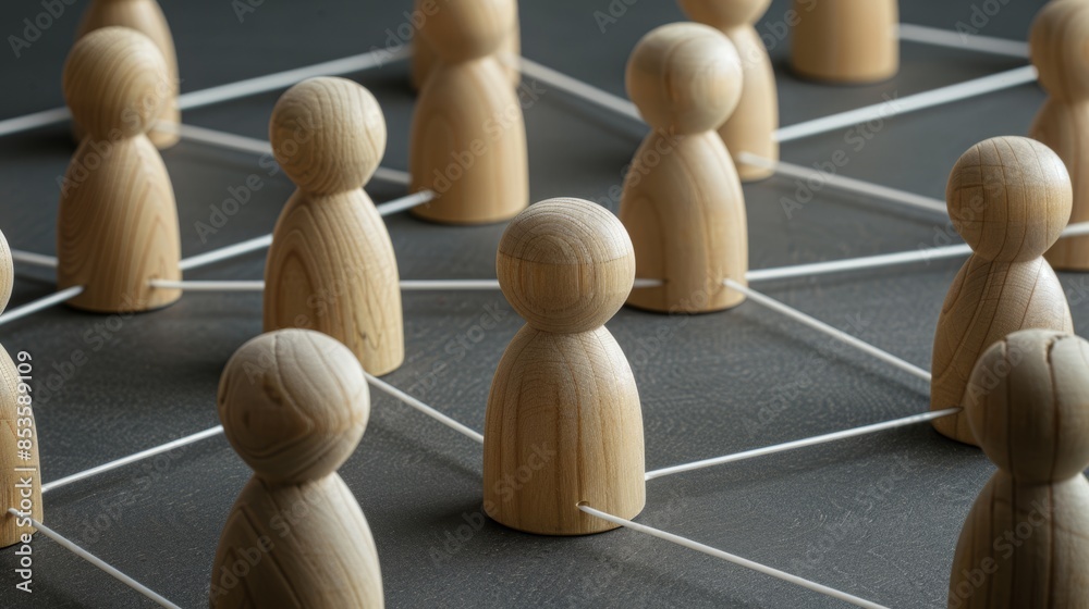Obraz premium The Wooden Network Connections