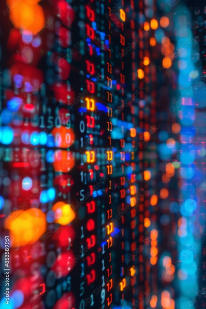 Obraz premium Data code binary background, digital binary data on computer screen, matrix pattern, cyberspace, bigdata banner