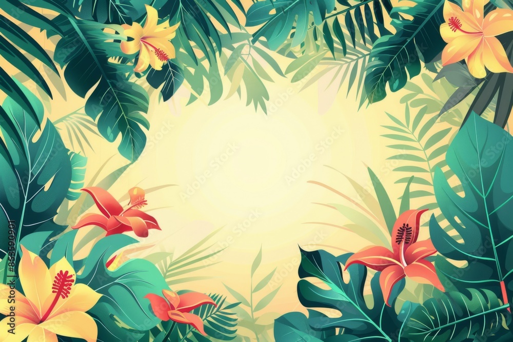 Summer Background illustration created with Generative AI Summer Background illustration created with Generative AI