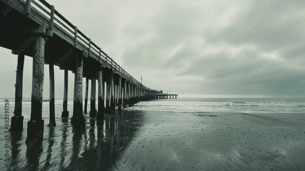 Obraz premium photograph of Pier --ar 16:9 Job ID: 6bf48551-2944-4bc7-8f15-e4c65baf7aac