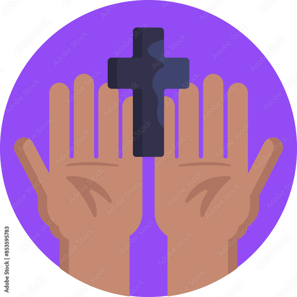Obraz premium Two hands clasped together in a gesture of reverence and supplication, symbolizing the act of prayer and spiritual connection.