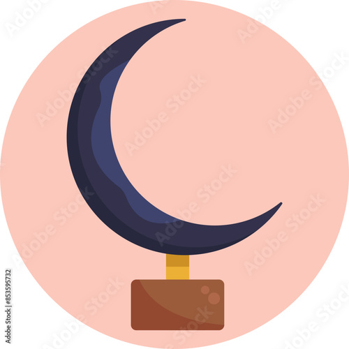 An icon of a crescent moon, embodying the core tenets of Islam and its cultural significance across diverse Muslim communities.
