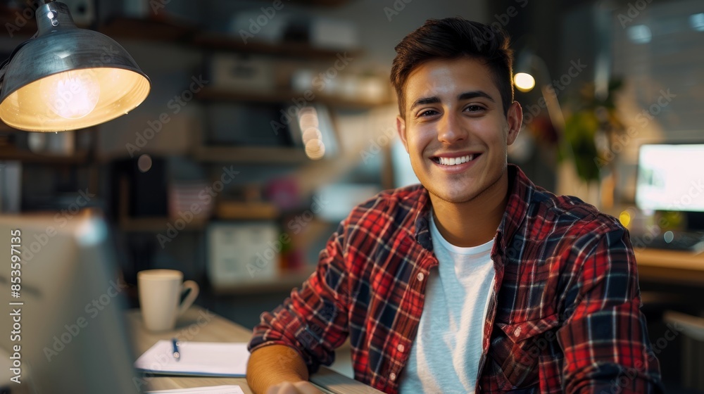 Fototapeta premium The student at the desk