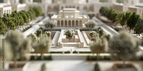 The Iconic Hanging Gardens of Babylon An Oasis in the Desert with Intricate Irrigation. Concept Historical Architecture, Green Oasis, Babylonian Empire, Ancient Wonders, Intricate Irrigation