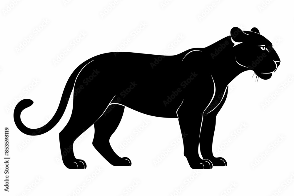 Fototapeta premium Jaguar silhouette vector illustration