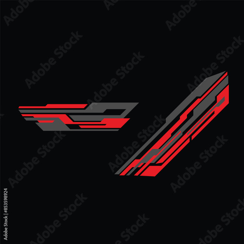 car body wrap livery decal design vector
