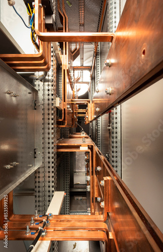 Data center with copper busbar used for distribution of electricity