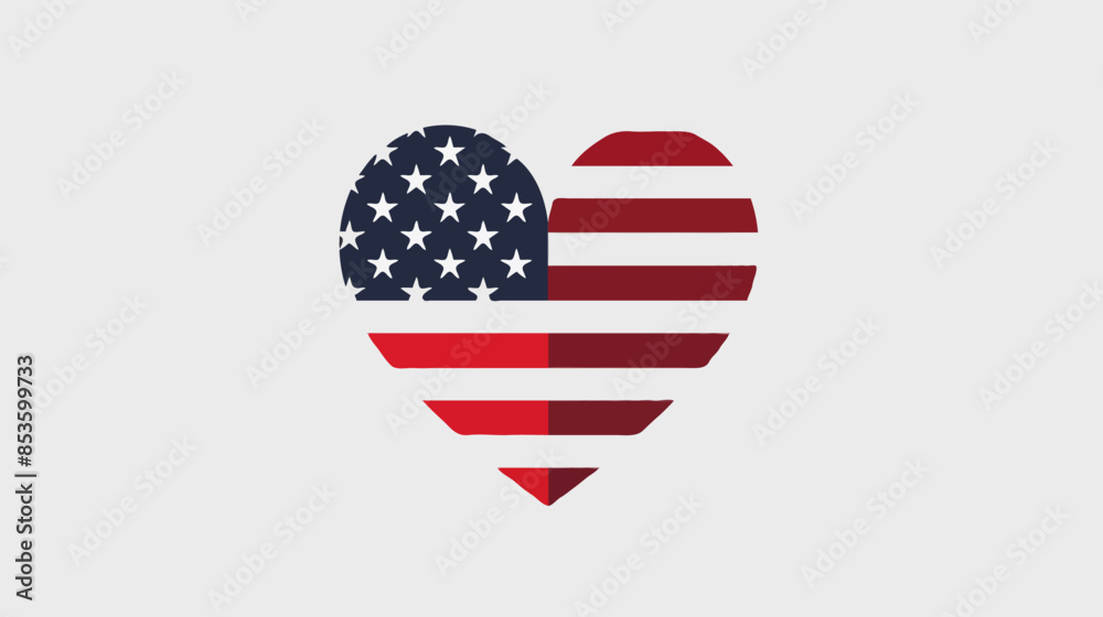 Heart-shaped American Flag Illustration Representing Memorial Day, Honoring U.S. Military, Patriotic Symbol for Memorial Day and Independence Day Celebrations Heart-shaped American Flag Illustration Representing Memorial Day, Honoring U.S. Military, Patriotic Symbol for Memorial Day and Independence Day Celebrations