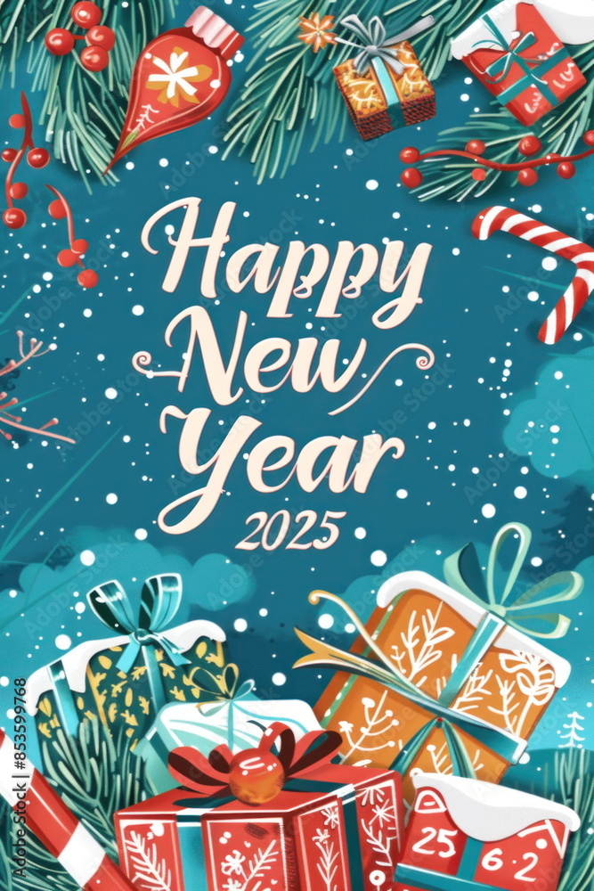 Obraz premium Template card Christmas 2025
