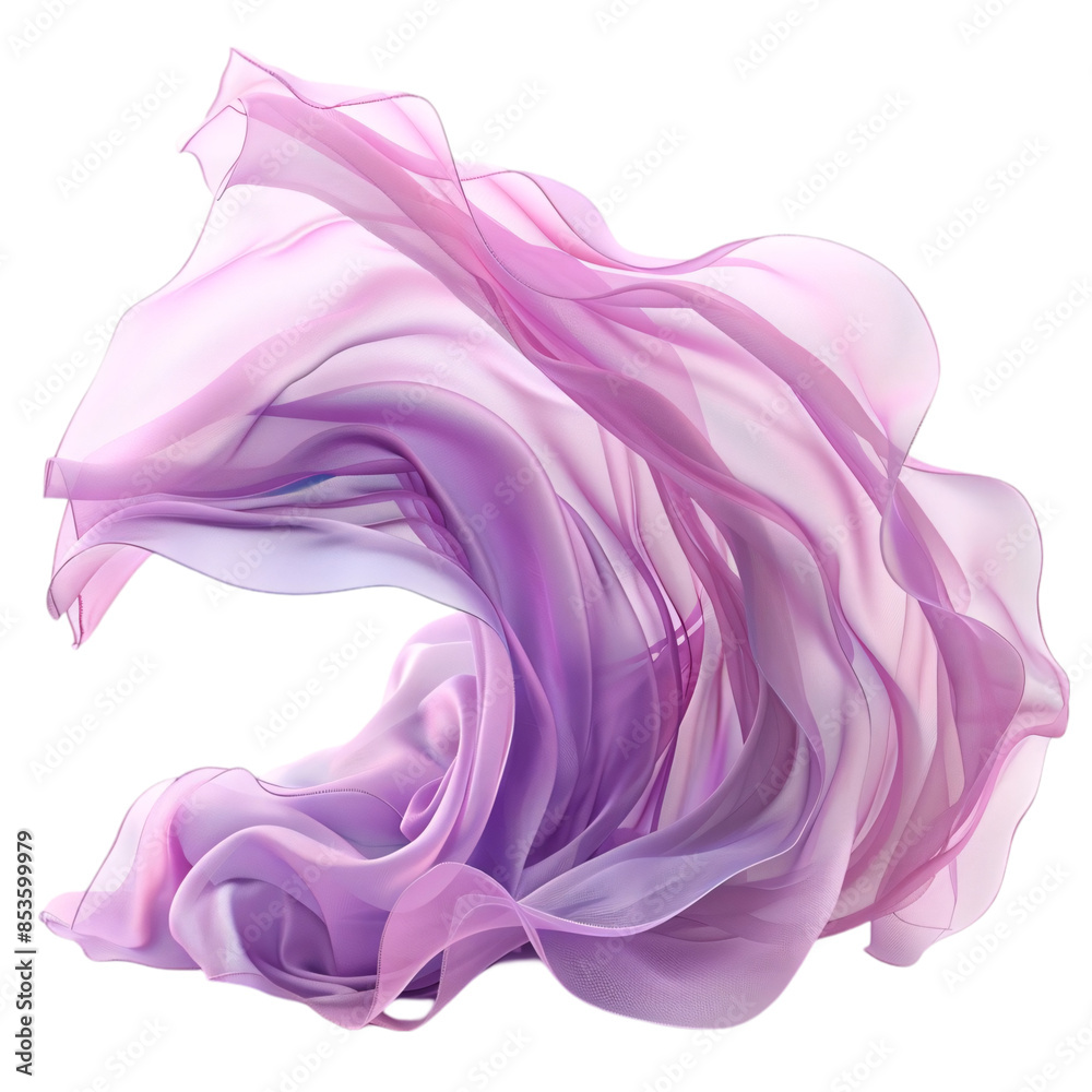 Georgette fabric wafting, realistic, fluid movement, isolated on white background transparent background Georgette fabric wafting, realistic, fluid movement, isolated on white background transparent background