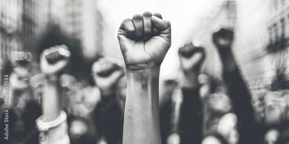 © David Kreuzberg - raised fist in air for demonstration and protest © David Kreuzberg - raised fist in air for demonstration and protest