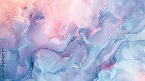 Ethereal Swirls: A Unique Abstract Wallart Masterpiece with Dreamy Pastel Waves - Perfect as Artistic Wallpaper © RERMTON